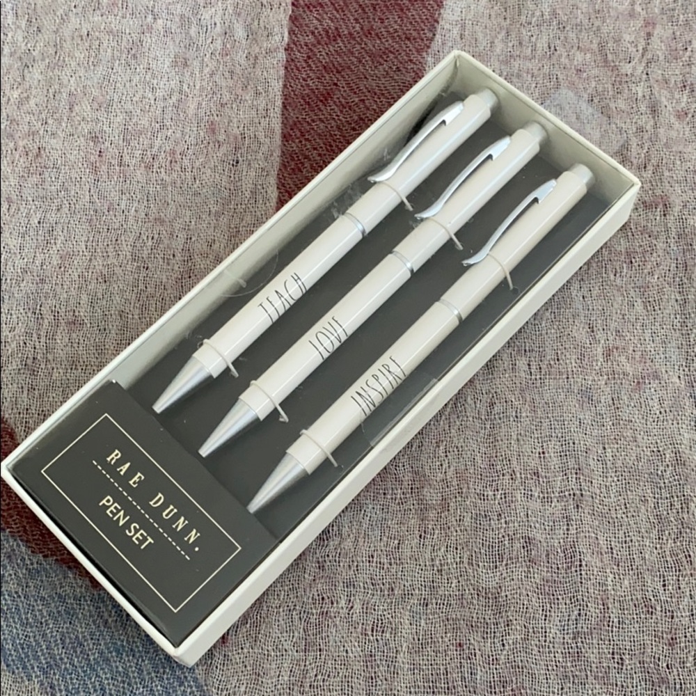 New Rae Dunn TEACH LOVE INSPIRE pen set